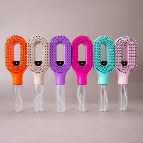 Image of 2-in-1 Spray Comb for Hair, Water Spray Detangling Brush with Built-In Mist Bottle, Anti-Frizz Wet Hair Brush for Men, Women & Kids Ideal for Long, Thick & Curly Hair (Black)
