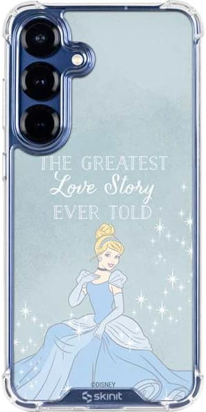 Skinit Clear Phone Case Compatible with Galaxy S25 - Officially Licensed Disney Cinderella Miracles Take Time Silhouette Design