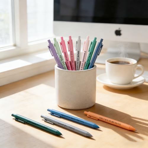Xingch Lot de 24 Stylos à bille de motivation Stylo à bille avec recharge rétractable Imprimé Citations inspirantes Cadeau pour collègues, employés, camarades de classe, étudiants et famille – vue 7