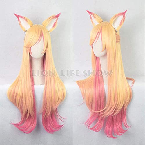 Perruque Ahri Star Guardian ajustable pour éviter les glissements pendant le cosplay du Renard