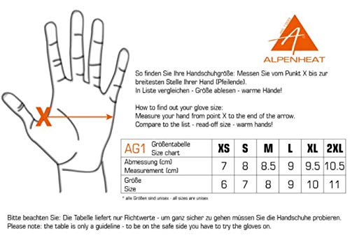 Alpenheat Unisex Handschuhe Fire-Gloveliner Heated glove liner, Schwarz, XXL, AG1-XXL