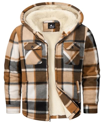 Image of Boys Fleece Jacket with Hood Unisex Child Sherpa Lined Zip Up Warm Coat Hooded Sweatshirt Outerwear