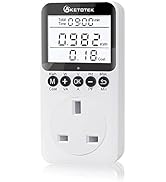 KETOTEK Power Meter Plug Electric Usage Monitor, Energy Monitor with Backlight LCD Display, Volta...