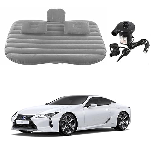 Image of Oshotto Multifunctional Car Travel Bed Mattress with Two Air Pillows, Car Air Pump Compatible with Lexus LC 500H (Grey)