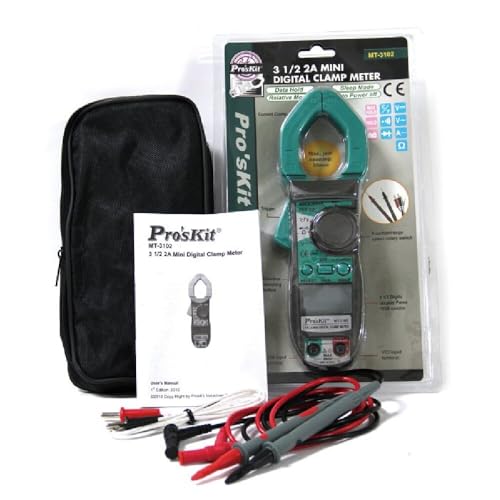 Pro'skit Taiwan Quality MT-3102 3 1/2 2A Mini Digital Clamp Multimeter Clamp Meter Pliers Ammeter Voltage Tester Multimeter Frequency Meter Measures Current Voltage Resistance Diodes Continuity