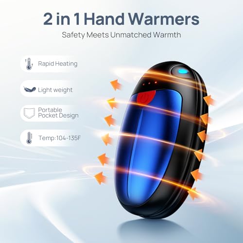 Handwärmer 2 Pack, elektrische Handwärmer with 20 Stunden lang wärmende doppelte für Outdoor-Aktivitäten, Camping, Jagd, Golf, Angeln – Ansicht 3