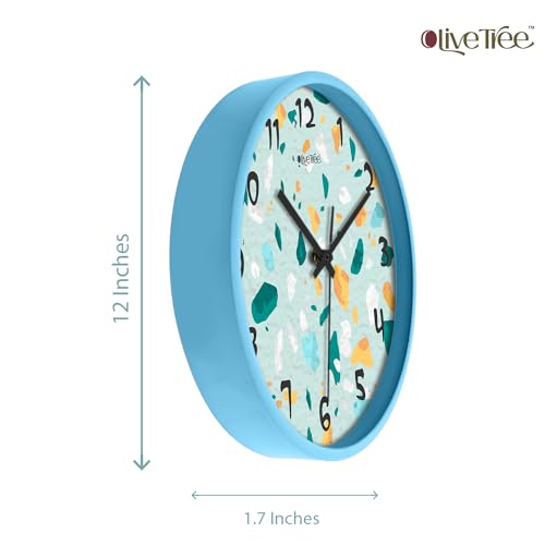 Image of Olive Tree Wall Clock 12 inch Decorative Plastic Wall Clock TIK - TIK Movement Classic Clock Battery Operated Round Easy to Read for Room /Home /Kitchen /Bedroom /Office /School - 9232