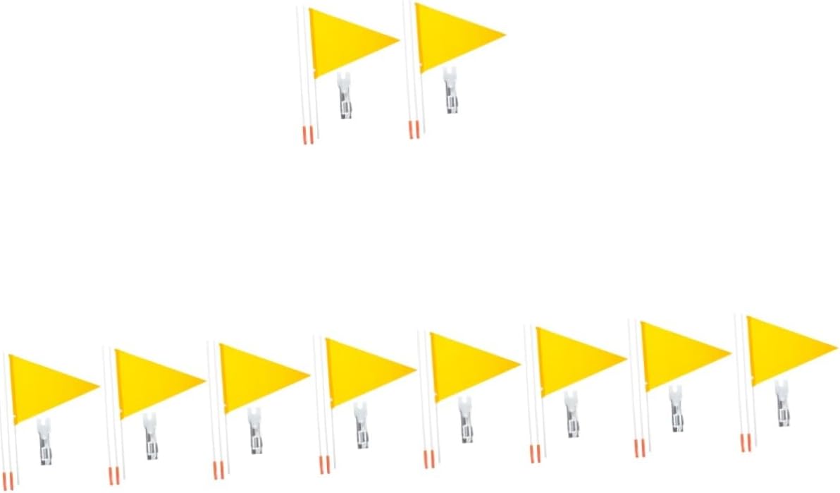 balacoo 10pcs Bicycle Safety Flag Kit Fiberglass Poles Reflective Flags Bike Accessories Bike Ornament