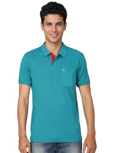 Image of Lux Cozi Men's Half Sleeve Soild Casual Regular Fit T-Shirt with Chest Pocket | Polo Tshirt for Men