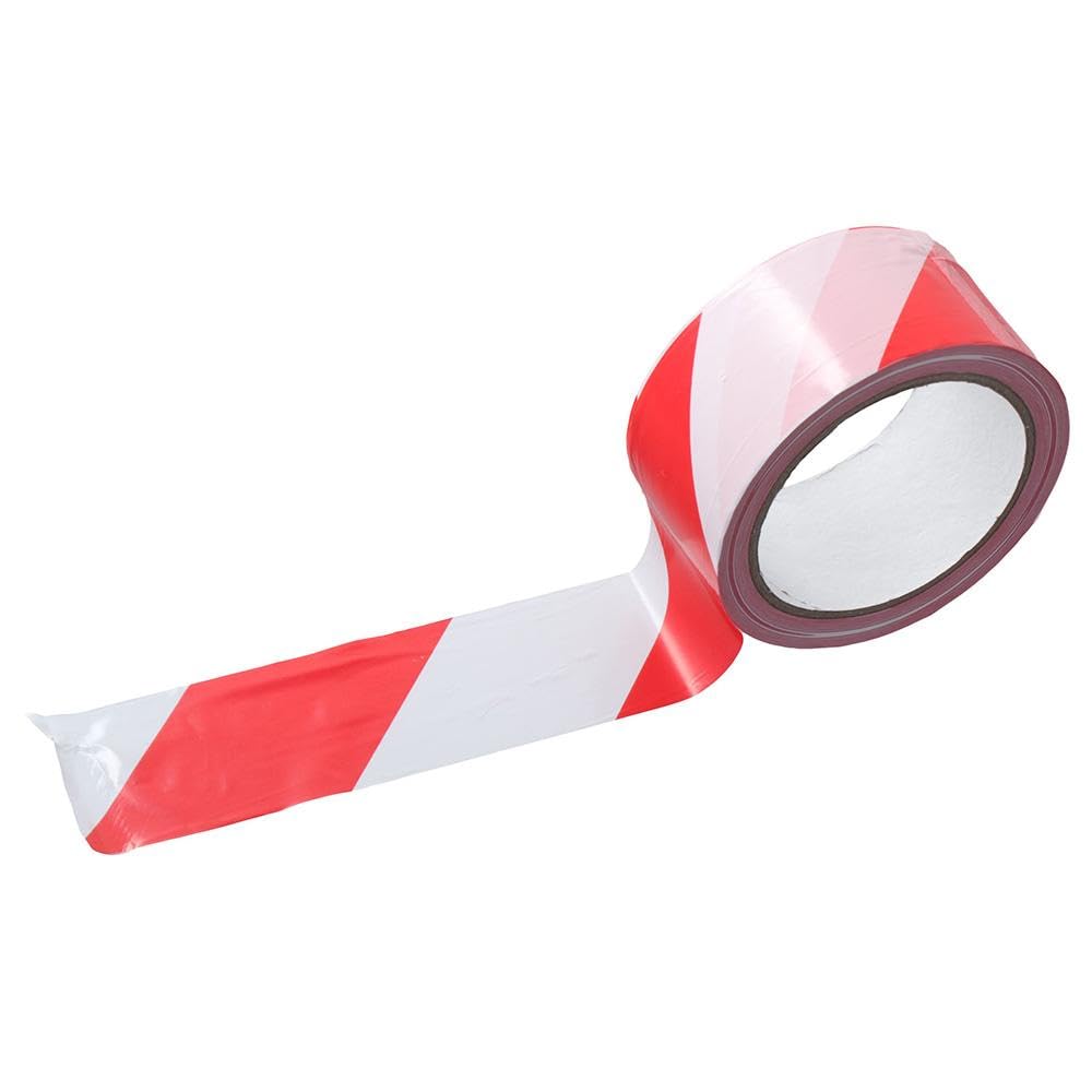 WUZIA Red White Warning Safety Stripe Tape Barricade Tape Caution Tape Construction Barrier for lagging Tape Multiple Applications - Image 2