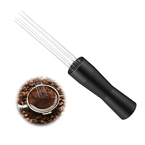 Kaffeerührer Tamper Nadel, WDT Tool, mit 10 Rührnadeln Geliefert, Wird verwendet, um das Zusammenbacken von Kaffeesatz zu verhindern, Schwarz Cover