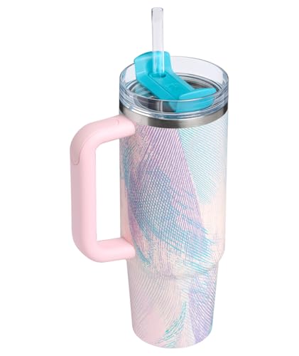 Image of STANLEY Quencher H2.0 Tumbler with Handle and Straw 30 oz | Flowstate 3-Position Lid | Cup Holder Compatible for Travel | Insulated Stainless Steel Cup | BPA-Free | Sea Glass Plume
