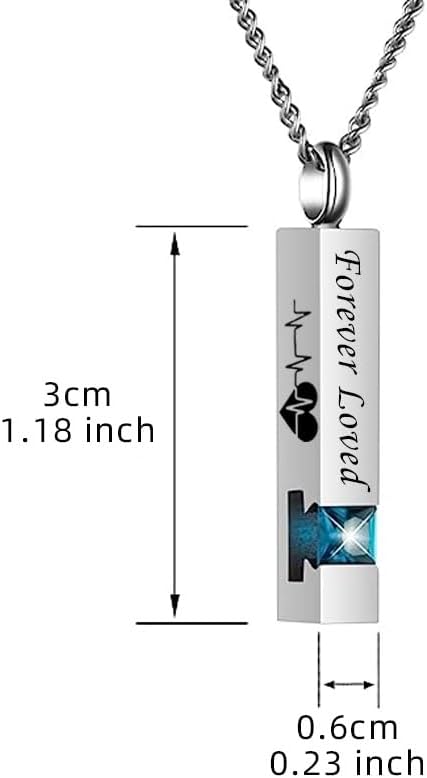 Rockyu Women's Stainless Steel Memorial Urn Necklace "Forever Loved" Pendant with February Birthstone, Ashes Keepsake Cremation Jewelry for Remembrance - Image 4