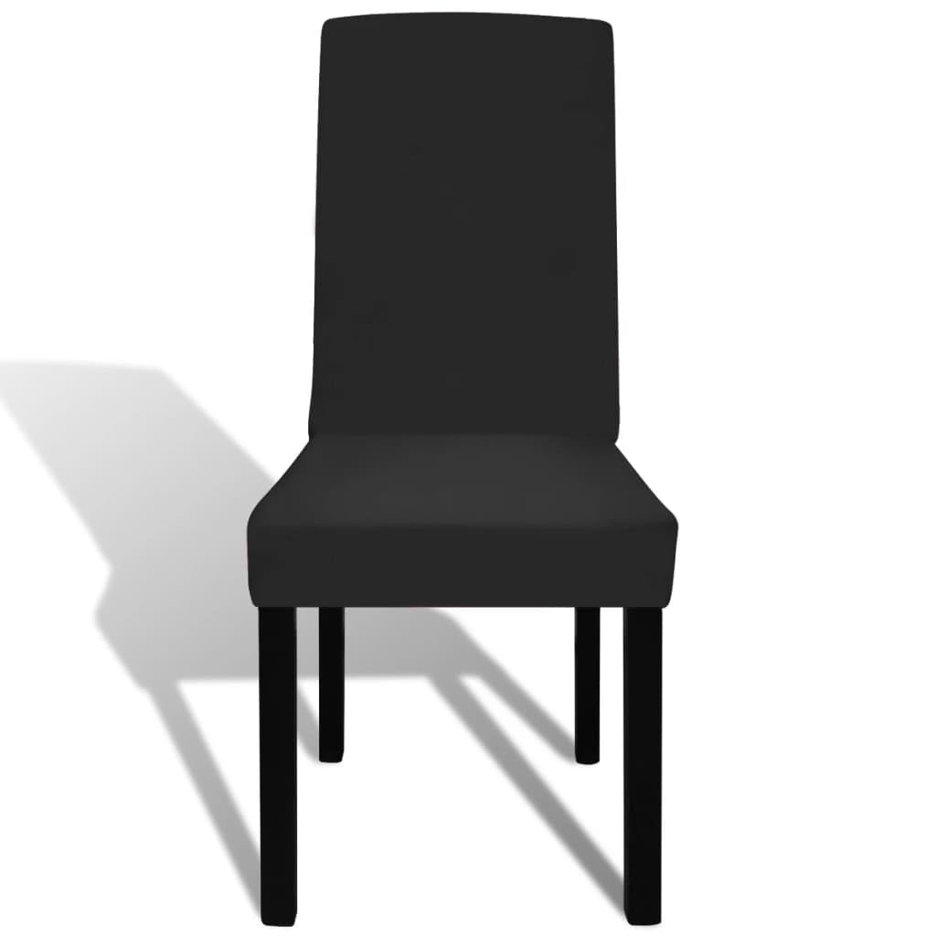 Mangloder Stretch Stuhlhussen schwarz 4 Stück, elastisch, rutschfest und waschbar, 10 Prozent Elasthan, passend für Rückenlehne 46 bis 55 cm, Esszimmer, Party und Hochzeit
