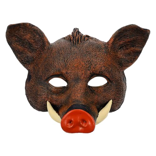 SAFIGLE Masque Sanglier En Pu - Accessoire De Cosplay Pour Halloween Et FêTe Avec Design Unique Taille 31X26X9.5Cm