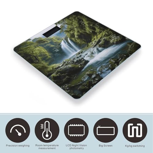 Báscula digital para baño con pantalla LED, vidrio templado miniatura 3