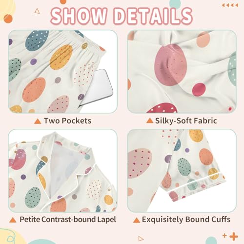 senya Color Egg A Satin Summer Pajama Sets Silk Short Sleeve Button Down Sleepwear3