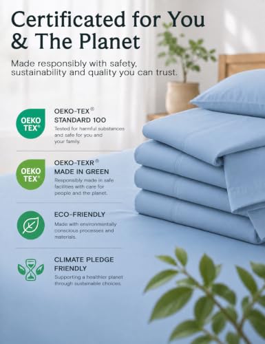 Image of Cal King Size Sheets Set, Cooling & Soft Deep Pocket Bed Sheets, 4PC