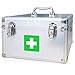 Morning Plus - First aid kit Lockable Medication Box Organizer Emergency Medicine Storage Box Aluminum Medical Box 12" x 7.1" x 7.5" inches (Silver)