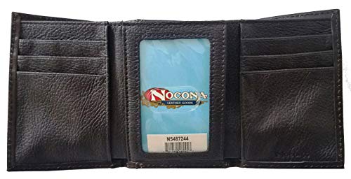 Custom Our Lady of Guadalupe Nocona Cross Leather Trifold Chocolate Wallet2
