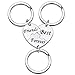 YEEQIN 3PCS Best Friends Forever Keychain Set, Best Friends Gifts For 3, Matching Heart Keychains Gift for Sisters