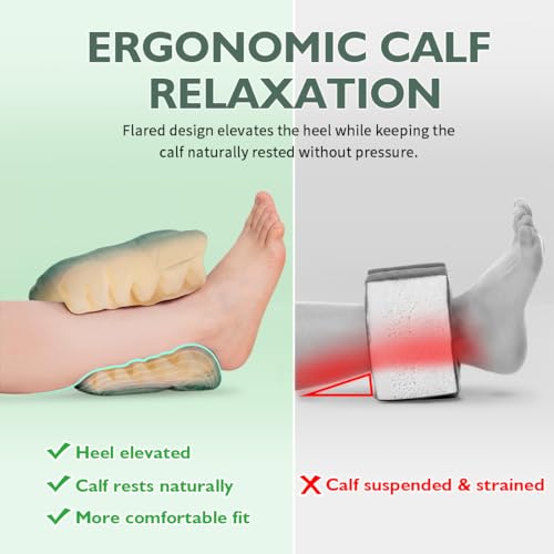 Image of Heel Protector for Pressure Sores, Ankle Elevation Pillow, 1 Count | Egg crate foam elevates and offloads the heel for elderly adults and bedridden patients, helping keep it off the bed