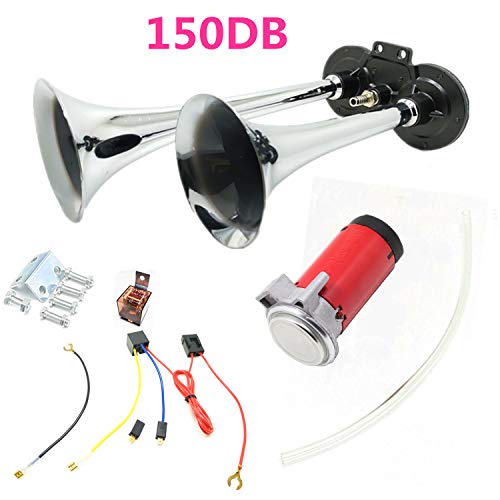 Flash Deals - 80% OFF Viping Car Horn Air Horn 12v 150DB Chrome Zinc Dual Trumpet Air Horn with Compressor Loud Speaker Silver Truck Horn for Any 12V Vehicles Trucks Lorrys Trains Boats Cars ect Get Discount Offer Viping Car Horn Air Horn 12v 150DB Chrome Zinc Dual Trumpet Air Horn with Compressor Loud Speaker Silver Truck Horn for Any 12V Vehicles Trucks Lorrys Trains Boats Cars ect