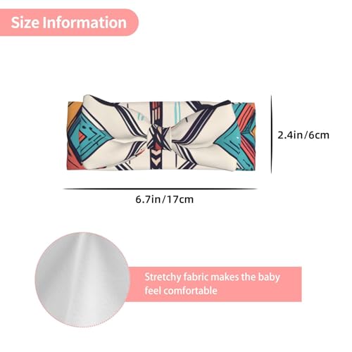 Colorful Hand Drawn Art with Boho Style Arrows Picture Baby Bow Headband Super Stretchy Soft Bows Hair Accessories for Newborn Infants Toddlers Kids Girls3