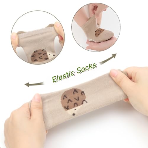 Toddler Baby Grip Socks with Non Slip Soles, Girls Boys Cute Animal Soft Cotton Socks, 0~5T, 3 Pairs4