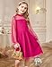 Arshiner Long Sleeve Girls Dress Fall Formal Party Fancy Costume Tulle DressesHot Pink Size 10-12