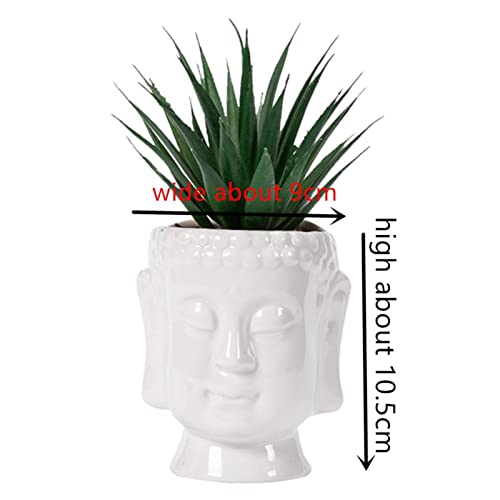 WANSHIDA QiQi Shop 3D-Beton-Buddha-Kopf-Pflanzer-Silikon-Formen DIY. Harz Handwerk Zement Blume Pot Mold Kerzenständer Kerzenhalterung Werkzeuge (Color : Light Yellow) Cover