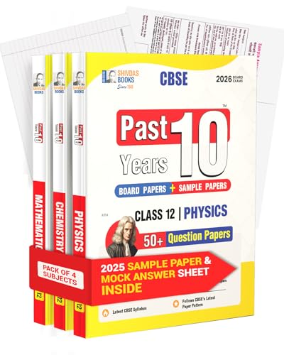 Image of Shivdas CBSE Class 12 Past 10 Years Solved Papers (2015-2025) (Pack) Physics Chemistry Mathematics 30+ CBSE Sample Papers Fully Solved Delhi and OD ... (CBSE Class 12 Sample Papers for 2026 Exams)