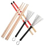 Toyvian Drumsticks Satz mit Gummioberfläche und Gutem Rückpralleffekt Inklusive Tasche für Üben und Junge Schlagzeuger