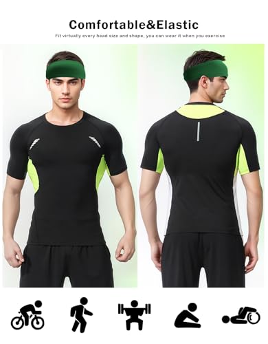 Image of Headbands for Men & Women, Sweat Headband Non-Slip Sweatband Sports Running Cycling Yoga Basketball Workout Football Training