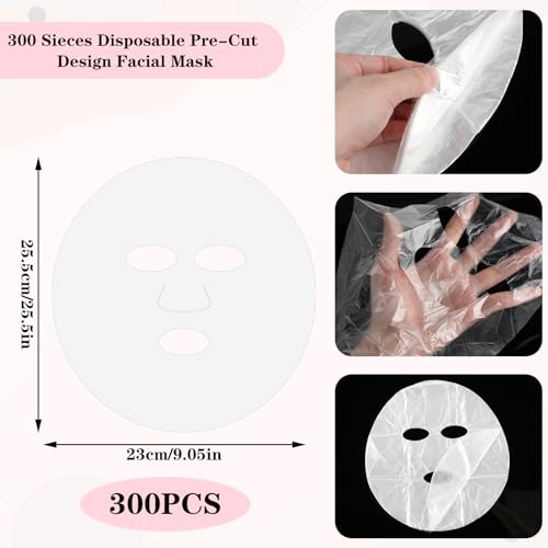 Peovlvn 578679_1_YK9Y9RCC 300 Sheets Facial Plastic Mask Disposable Facial Sheet Mask Transparent Face Mask Sheets thumb #1