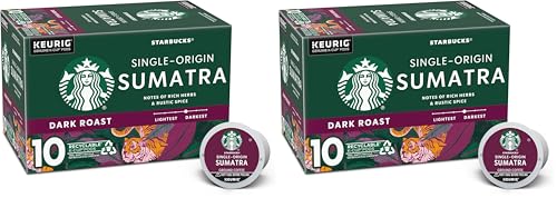 Image of Starbucks Dark Roast K-Cup Coffee Pods - Sumatra for Keurig Brewers - 1 box (10 pods) (Pack of 2)