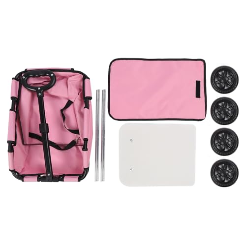 4-Rad Faltbare Hundekarre, Tragbarer Kinderwagen für Haustiere, Katze Hundewagen Hundebuggy, 51 X 35 X 23cm Hundewagen für Hunde, Katzen und Andere Kleintiere