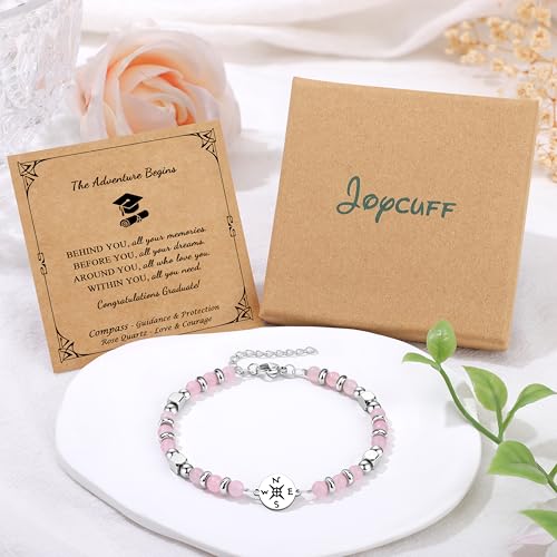Image of Joycuff Graduation Gifts for Her Him Class of 2026 Graduation Bracelets Inspirational Graduation Compass Bracelet for Women College Graduation Gift for Him Her