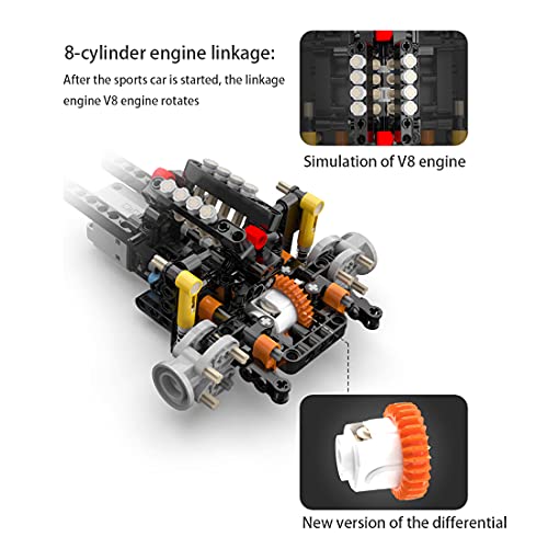 OSoMax CADA C61050 Technik 1:12 Sportwagen Bauset, Rennauto Kompatibel mit Lego Technic - 1120 Teilen – Bild 6