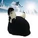 Cozy Winter Helmet Cover for Ski and Snowboard Enthusiasts, Black Kitten