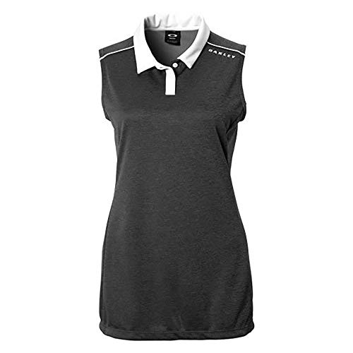 Oakley Womens Balata Heather Sleeveless Golf Polo Black L