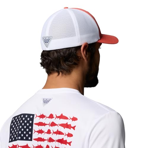 Image of Columbia Unisex PFG Fish Flag Mesh Ball Cap, Melonade /Fish Flag, S /M