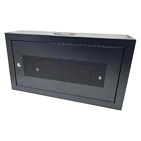 CNAweb 6U 19" Slim SoHo Wall Mount Rack Cabinet Enclosure 6" Depth - Black Cover