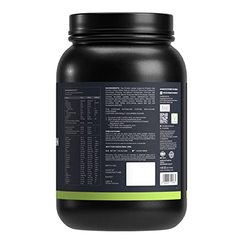 Image of Nutrabay Wellness Vegan Plant Protein Powder + Superfoods 24g Protein per Serving - Complete Amino Acid, Pea & Brown Rice, Sugarfree - 1kg, Rich Chocolate | 100% Authentic Clean Protein