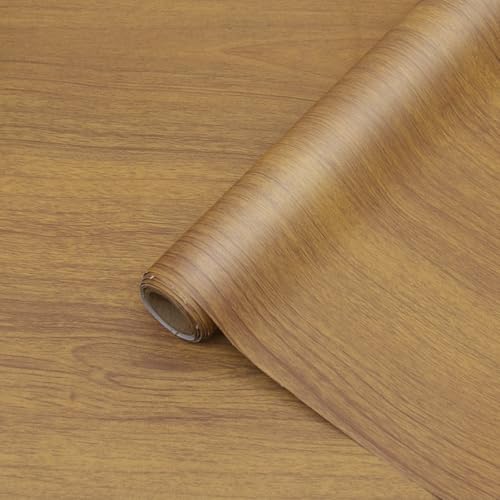 Wood Peel and Stick Wallpaper Thick Brown Wood Grain Contact Paper 16'x78.7' self Adhesive Wall...