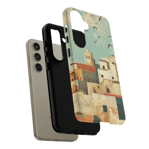 Coque mate Samsung S24 robuste motif marocain anti trace