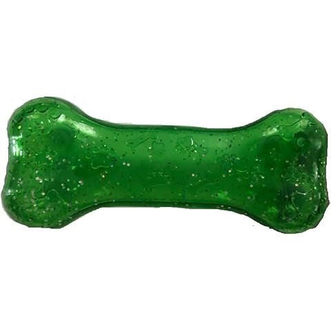 TOP PAW Dog Squeaker Toy Shape Green Bone 7.5" Long, Indoor/Outdoor Use Medium, Large Dogs Cover