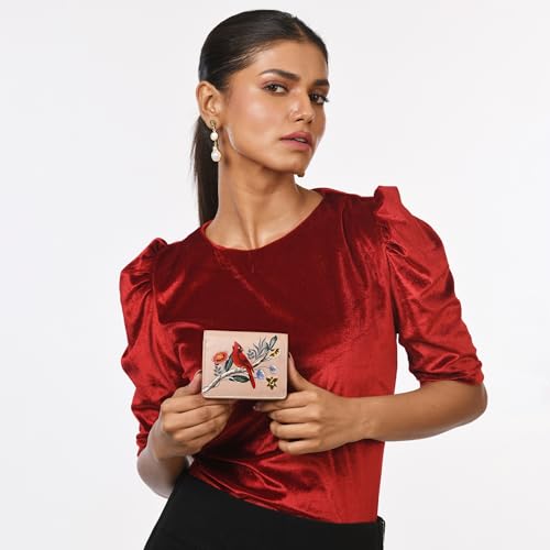 Anuschka Women’s Hand-Painted Genuine Leather RFID Blocking Card Organizer Wallet3