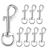 YBEATY 8 Pcs Swivel Eye Bolt Snap Hooks Heavy Duty Eye Bolt Clips Zinc Alloy Single Ended Flag Clips Clasp Trigger Snaps Plated for Diving Pet Leash Key Chain Flag Pole Rope Clothes Line Camera Strap