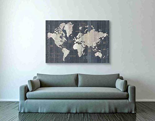 Image of Epic Graffiti 'Old World Map' by Wild Apple Portfolio, Canvas Wall Art, 40 inchx60 inch